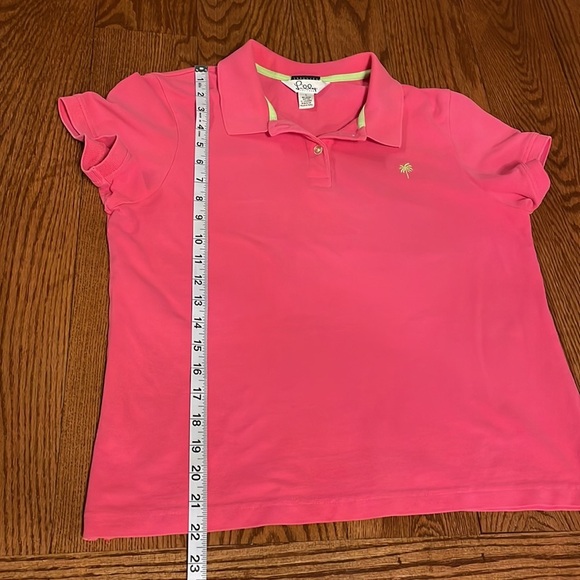 LILLY PULITZER SHRUNKEN women’s pink polo size Large Pima cotton / spandex LRG - Picture 9 of 10